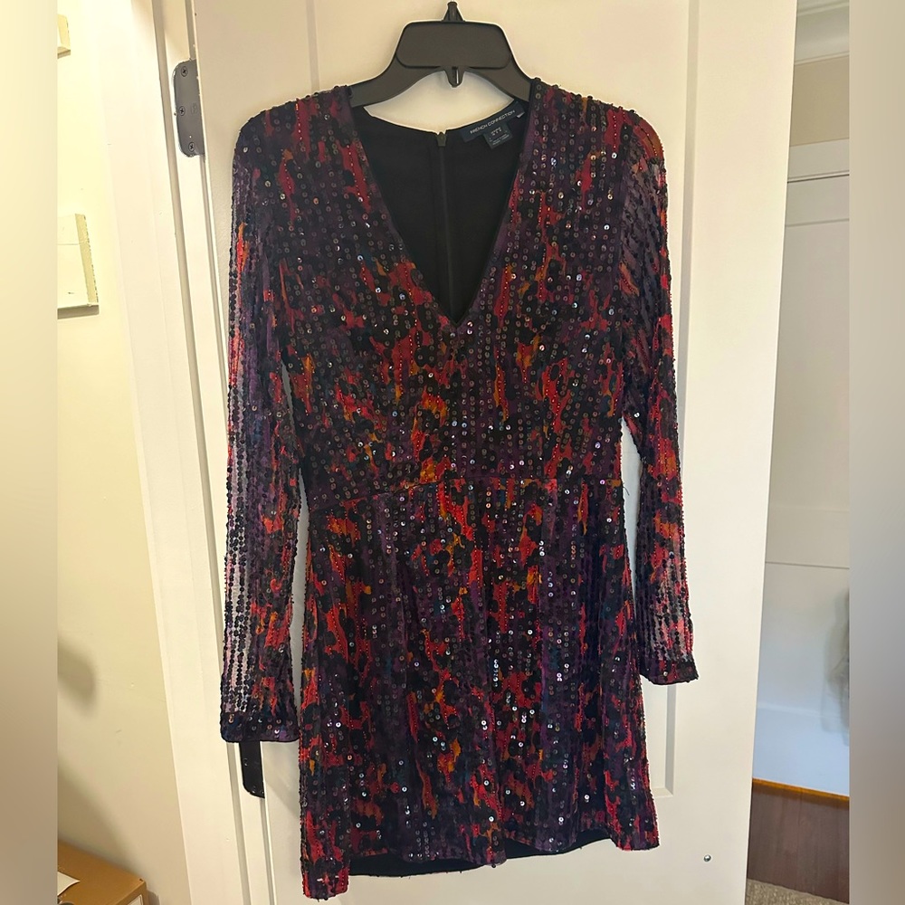 French Connection, Size 6, multi colored cocktail dress.